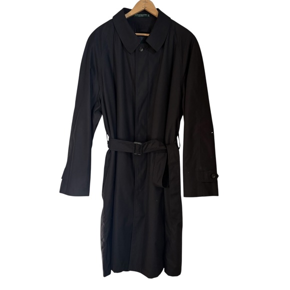 Lauren Ralph Lauren Other - Vintage Y2K Lauren Ralph Lauren Men's Black Trench‎ Coat 44R Belted Waterproof